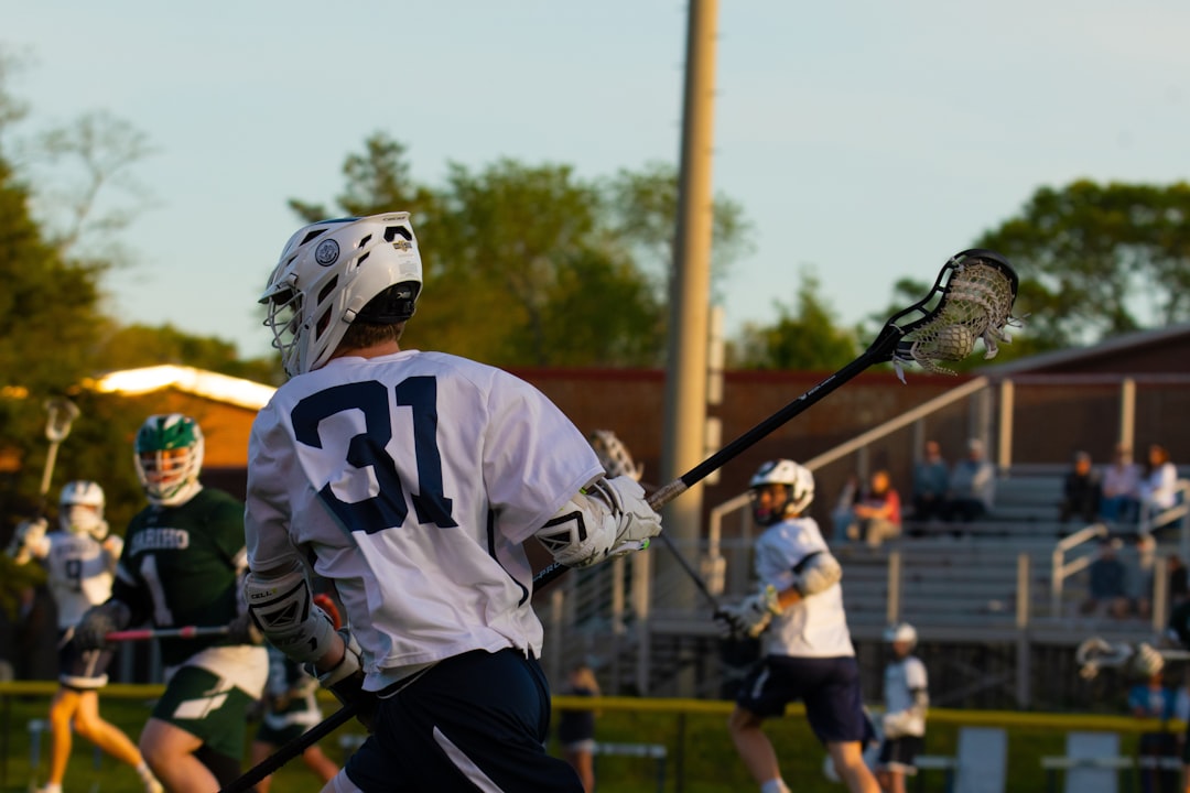 Lacrosse attack player in action